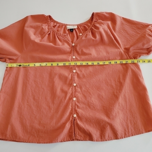 1274 * Universal Thread Button Down Blouse Rust Size M - Picture 6 of 8